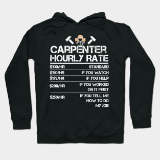 Funny Carpenter Hourly Rate Hoodie